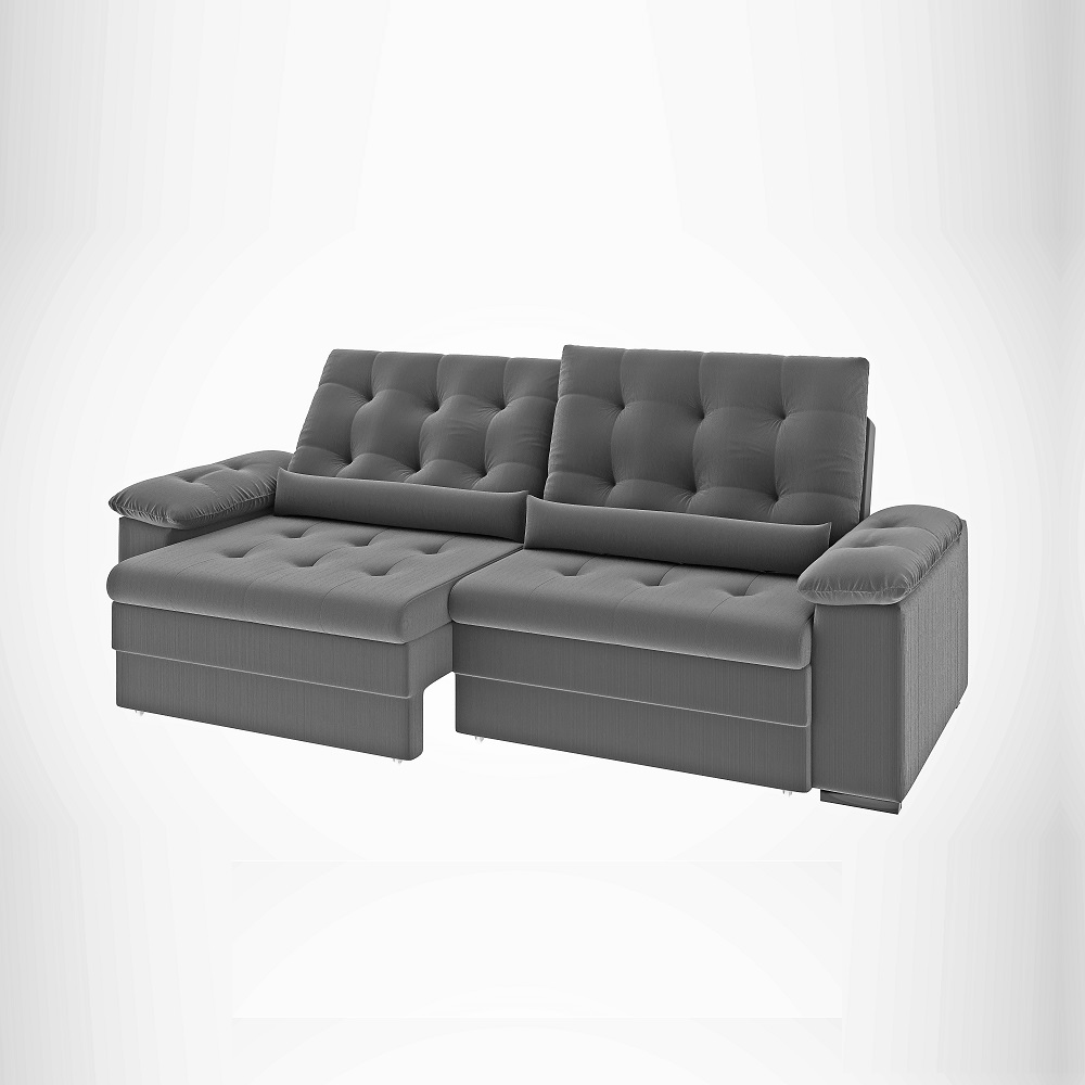 Sofá Retrátil e Reclinável 2 Assentos e 3 Lugares 618 Cinza 220 cm Nordesteflex Colombia, , large image number 1