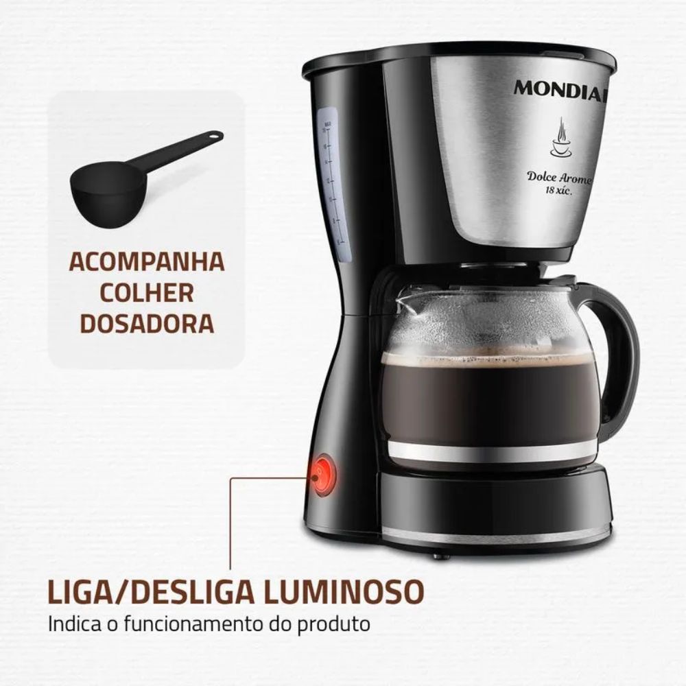 Cafeteira Mondial Dolce Arome C-30 18 Xícaras 220V Preto 550W, , large image number 5