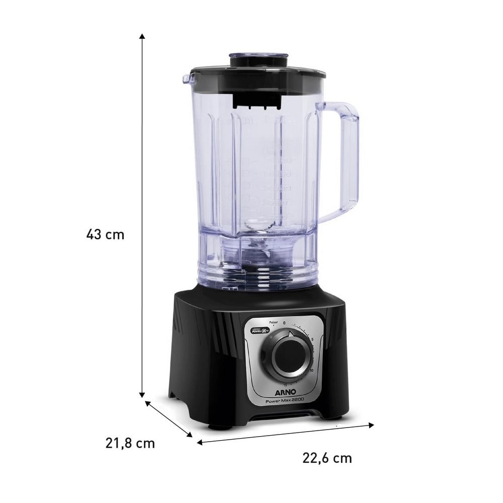 Liquidificador Arno Preto 15 Velocidades + Pulsar 3,1 Litros 2200W LN66, , large image number 6
