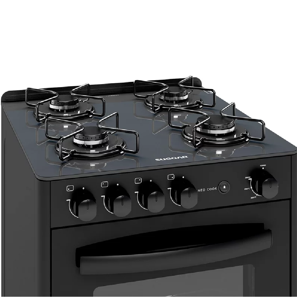 Fogão 4 Bocas Suggar Mesa de Vidro Preto Bivolt FGV410 Neo Cook, , large image number 3