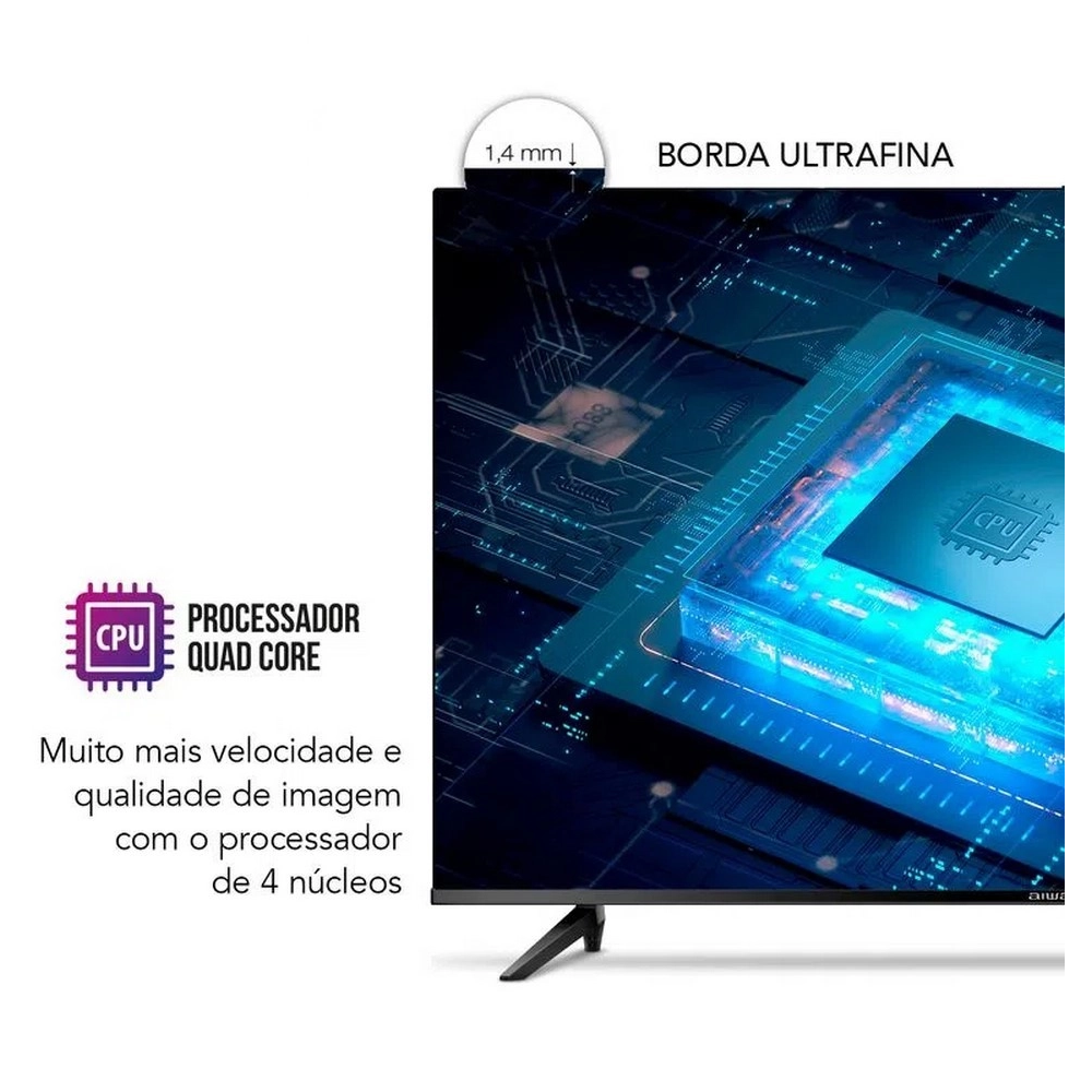 Smart TV 43 Polegadas Aiwa FHD Android Borda Ultrafina 2 HDMI 2 USB Quad Core BL02, , large image number 5