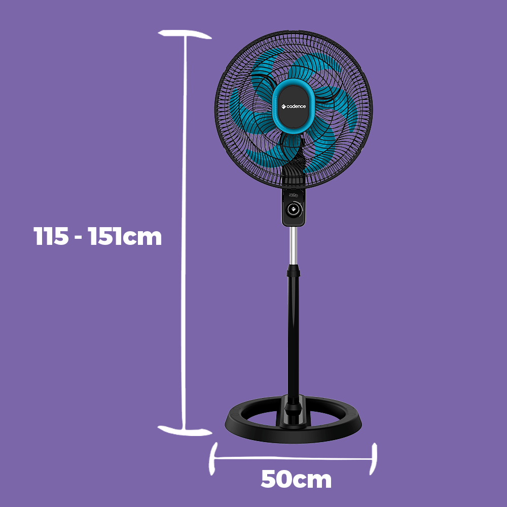 Ventilador de Coluna Cadence 40cm 6 Pás 140W 220V Refresh Turbo VTR830 Preto/Azul, , large image number 7