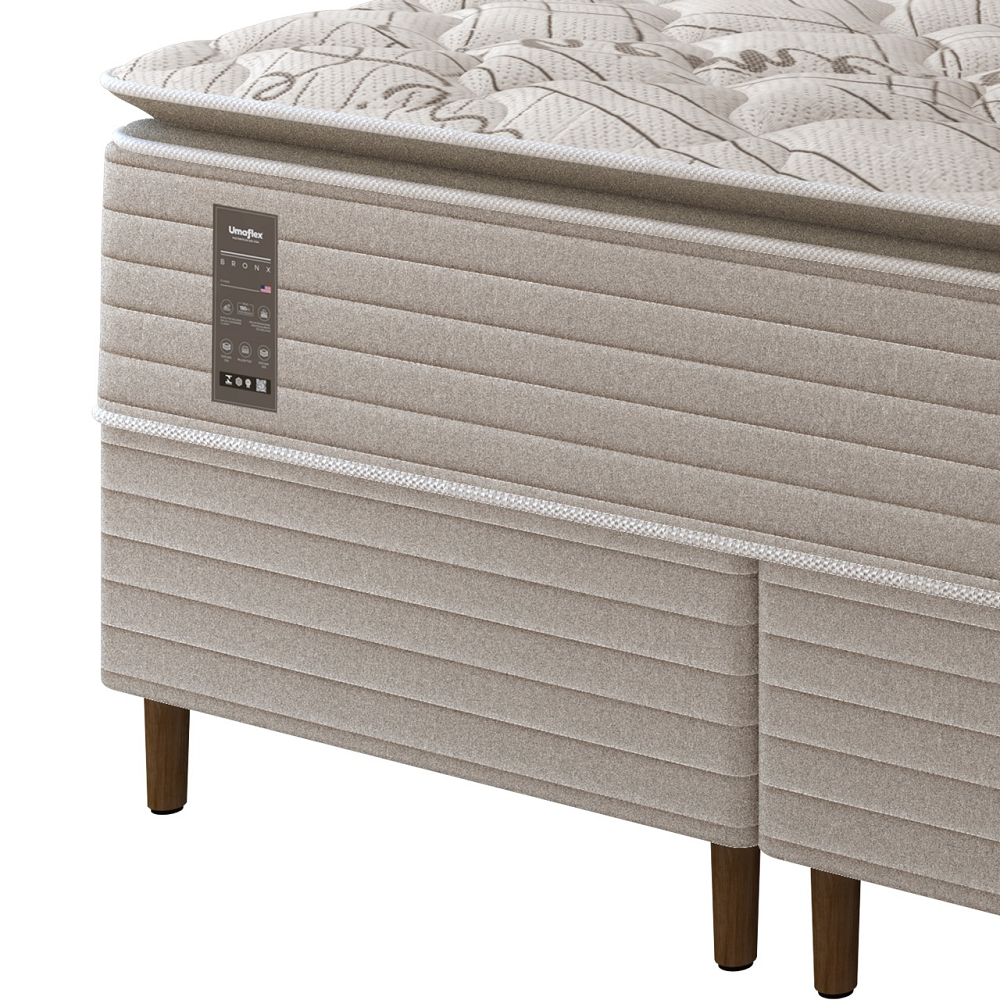 Conjunto Box Queen de Molas Ensacadas Bronx com Base 158x198x75 cm Umaflex, , large image number 1