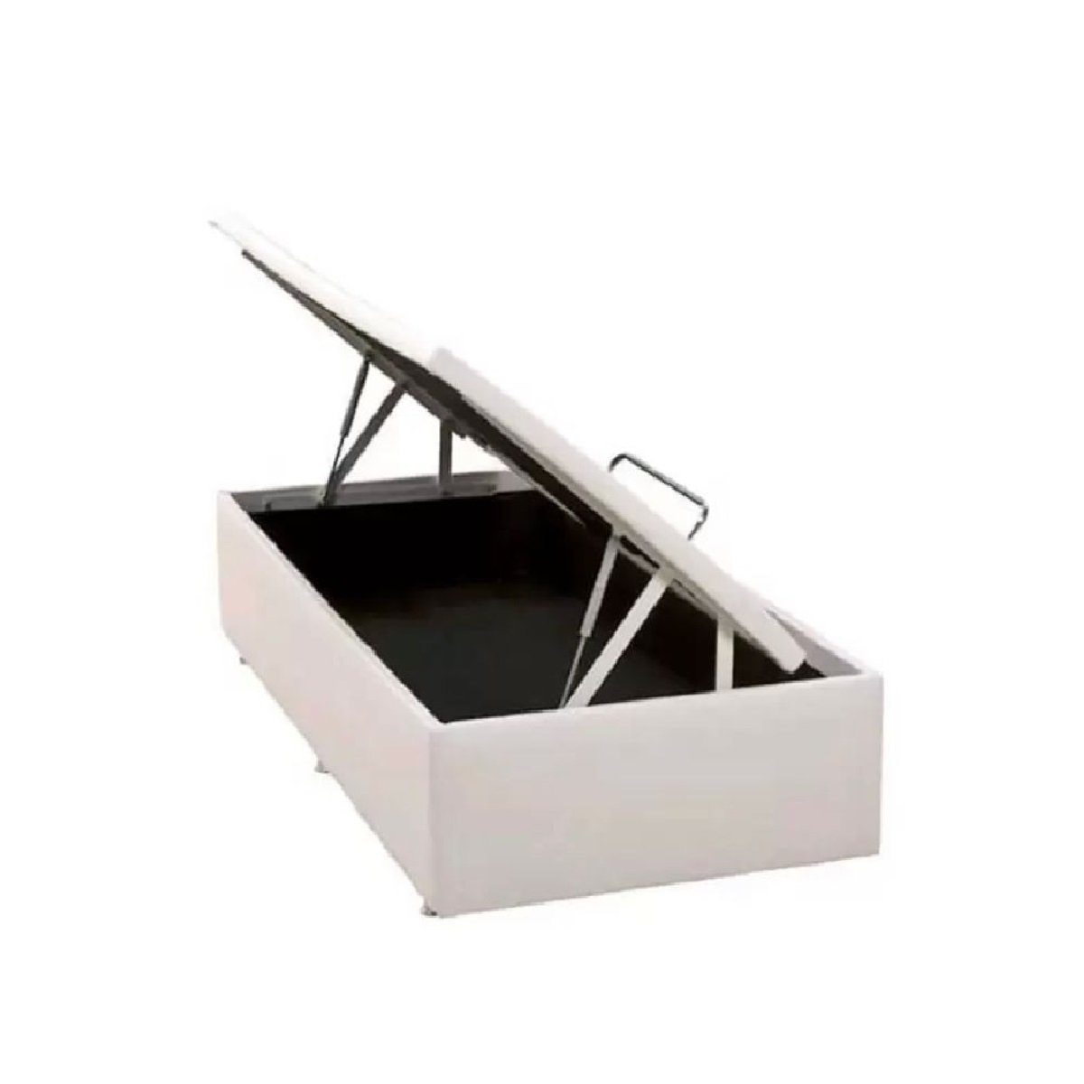 Base Cama Box Solteiro com Ba&uacute; Phys Corino Branco 188x88x30 cm Ortobom