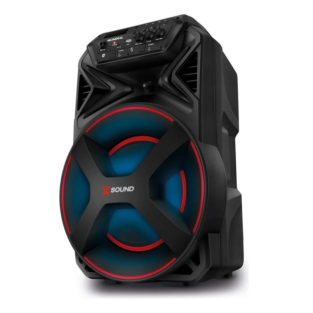 Caixa de Som Amplificada Mondial Bluetooth USB R&aacute;dio FM 300W Bivolt CM300-N