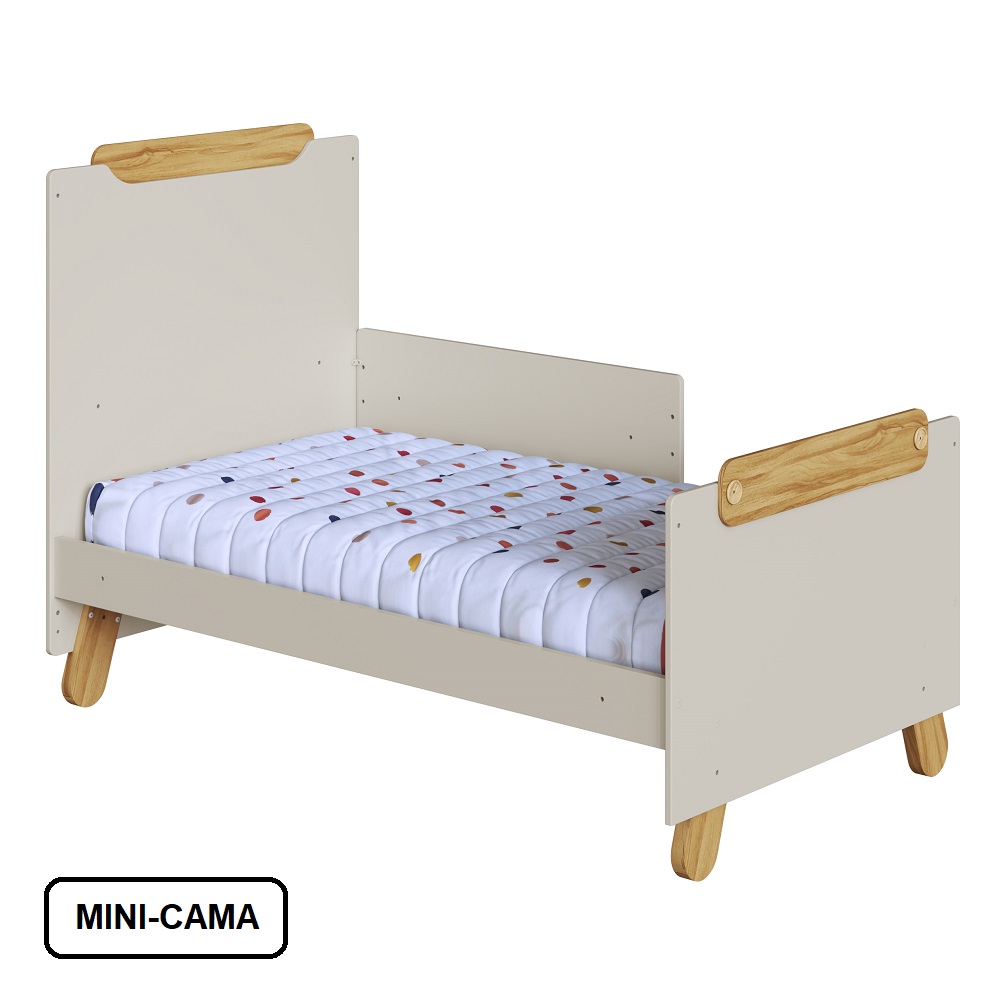 Ber&ccedil;o Mini-Cama/Escrivaninha/Mini-Sof&aacute; Pingo Am&ecirc;ndoa/Off White 70x130 Peroba, , large image number 2