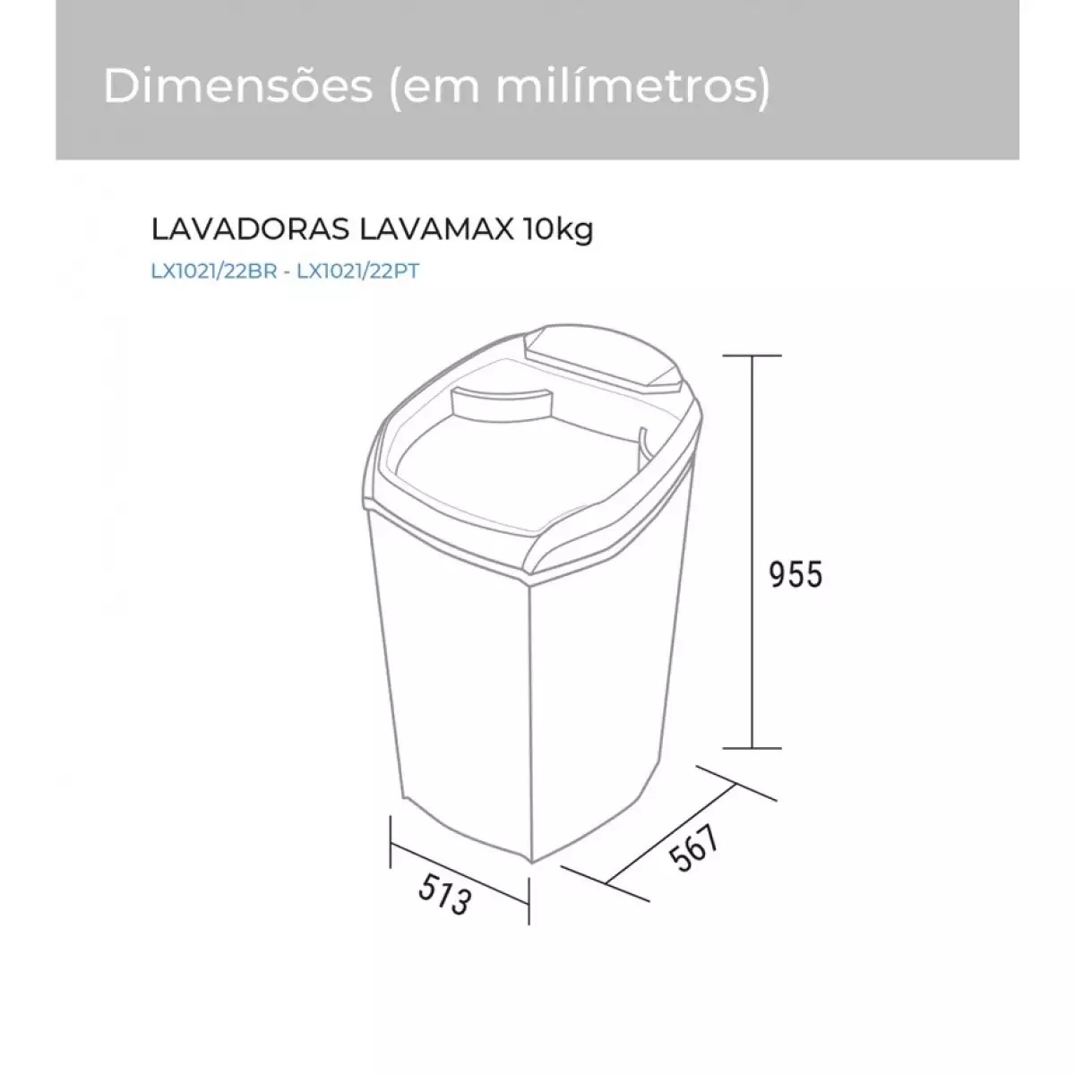 Tanquinho de Lavar Roupas Suggar 10kg 220v LX1022 - Prata, , large image number 2