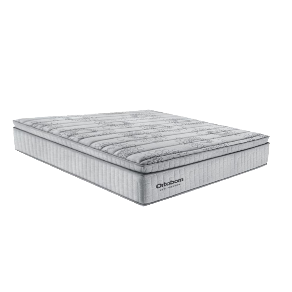 Cama Box Queen Colchao com Base Courino Branca D33 Molas Ensacadas Freedom 158x198x74cm Ortobom, , large image number 1