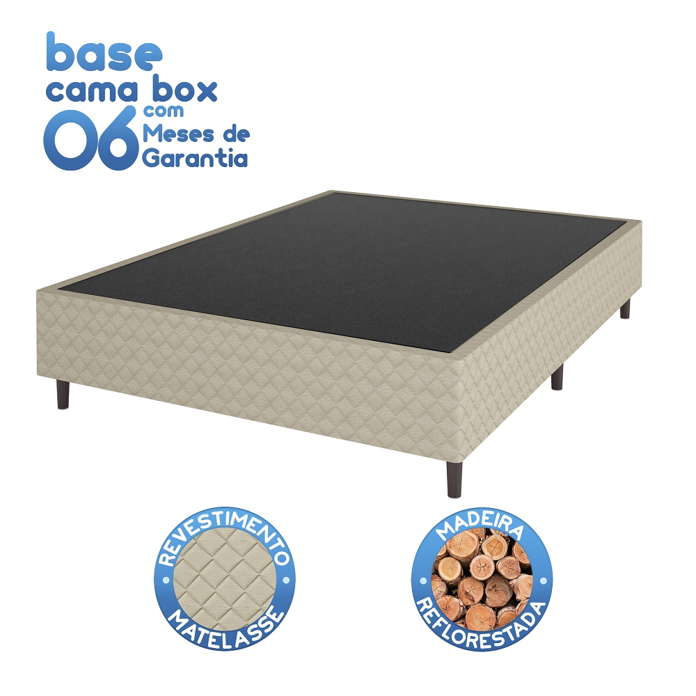 Base Box Casal New Vigo Bege 138x188x30 cm Umaflex