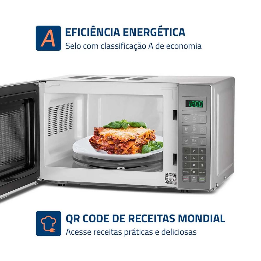 Micro-ondas Mondial 21 Litros MO-01-21-E Cinza Espelhado 1200W, , large image number 5