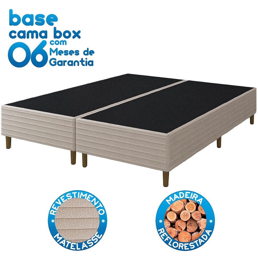 Base Box King Bronx Bege 193x203x38 cm Umaflex, , large image number 1