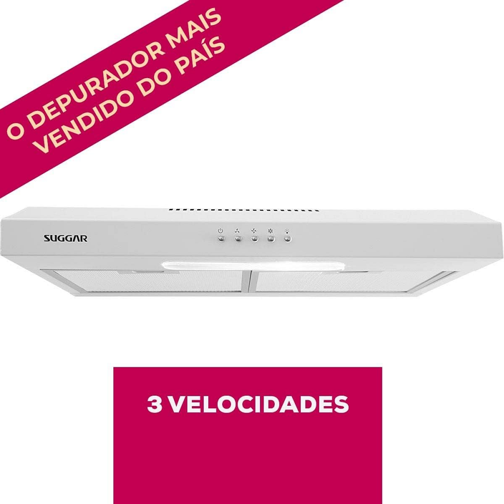 Depurador de Ar Suggar Slim 3 Velocidades DPS162BR 60cm Branco 220V, , large image number 1