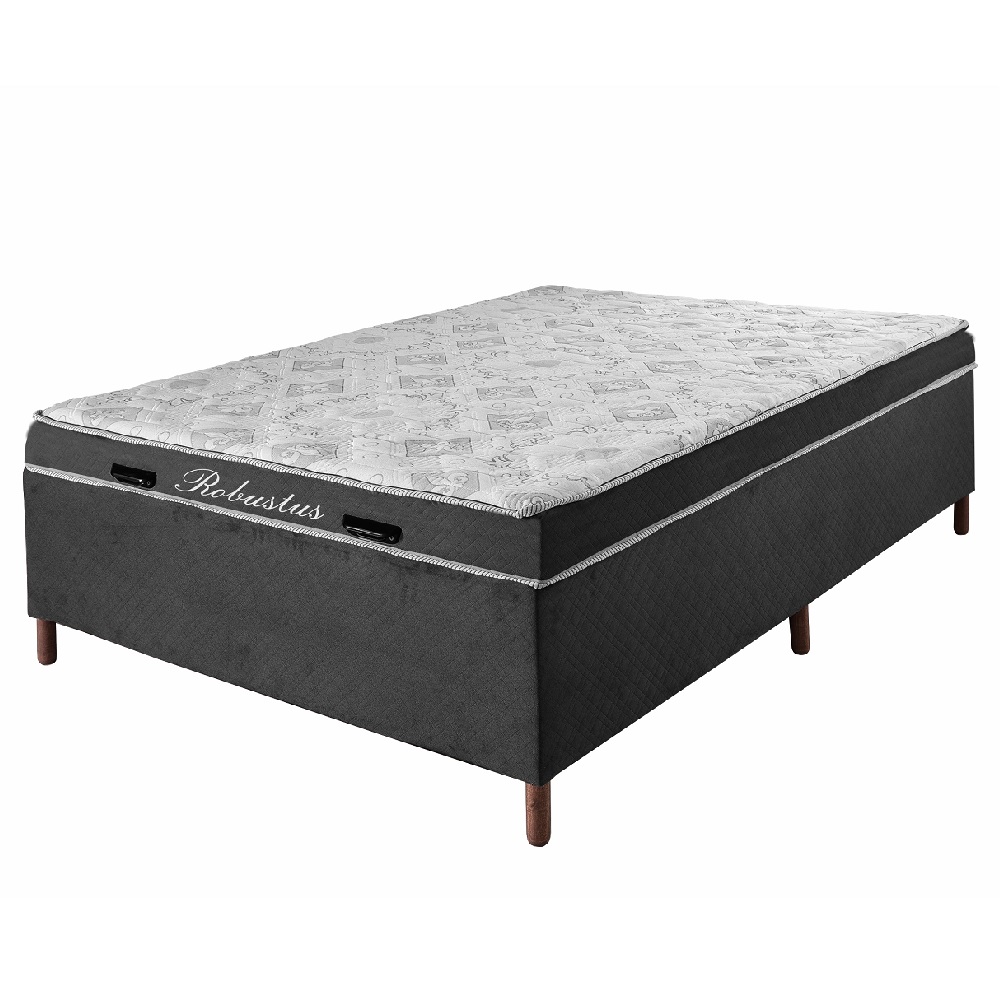 Cama Box Casal com Baú D28 Robustus Unique Confort 138x188x69 Caza Nobre, , large image number 2
