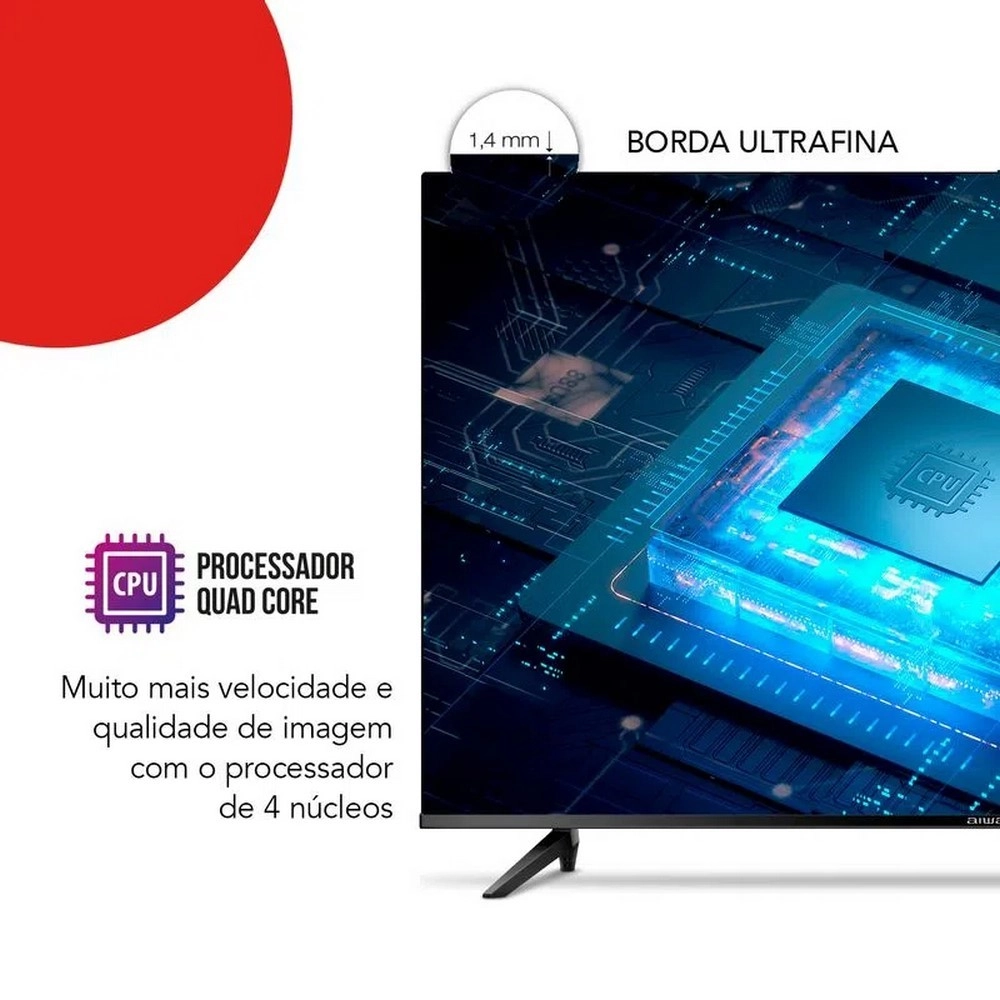 Smart TV 32 Polegadas Aiwa HD Android Borda Ultrafina 2 HDMI 2 USB Quad Core BL02, , large image number 3