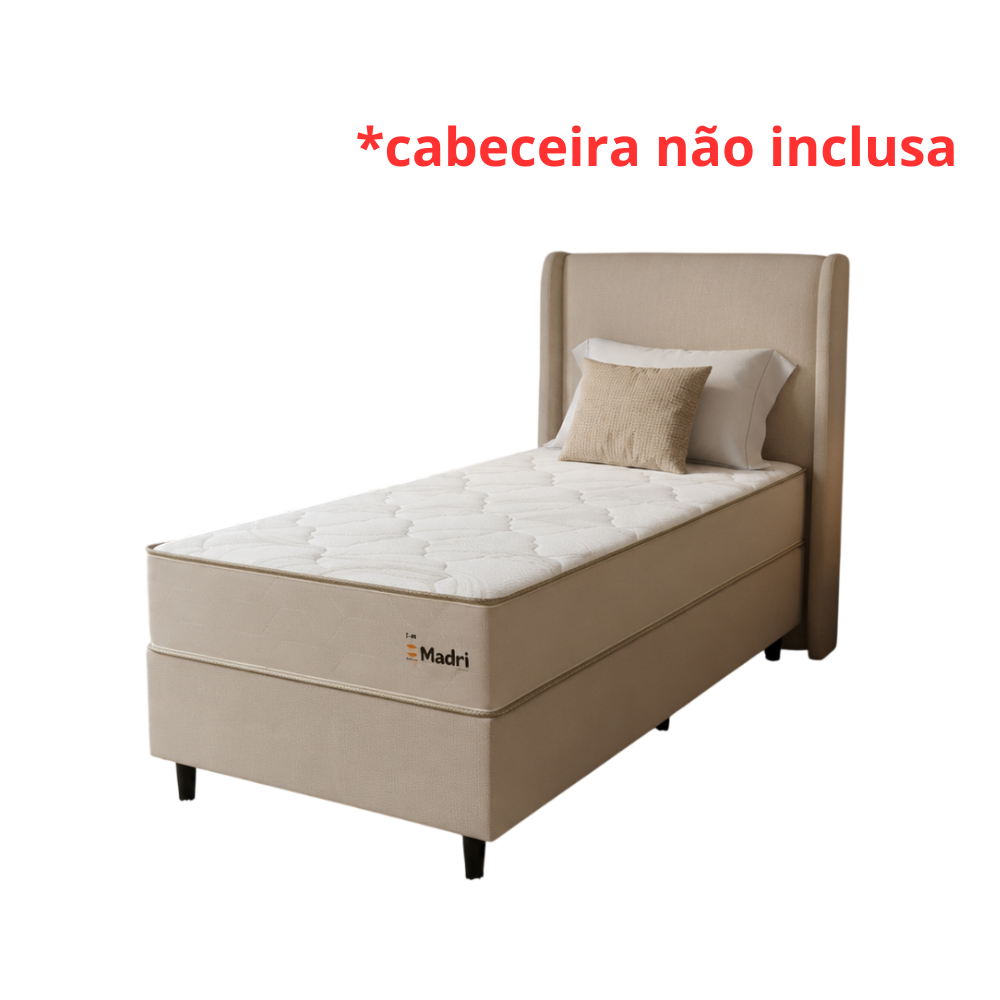 Conjunto Box Solteiro Molas Ensacadas Tit&acirc;nio Madri Bege 88x188x66 cm, , large image number 3