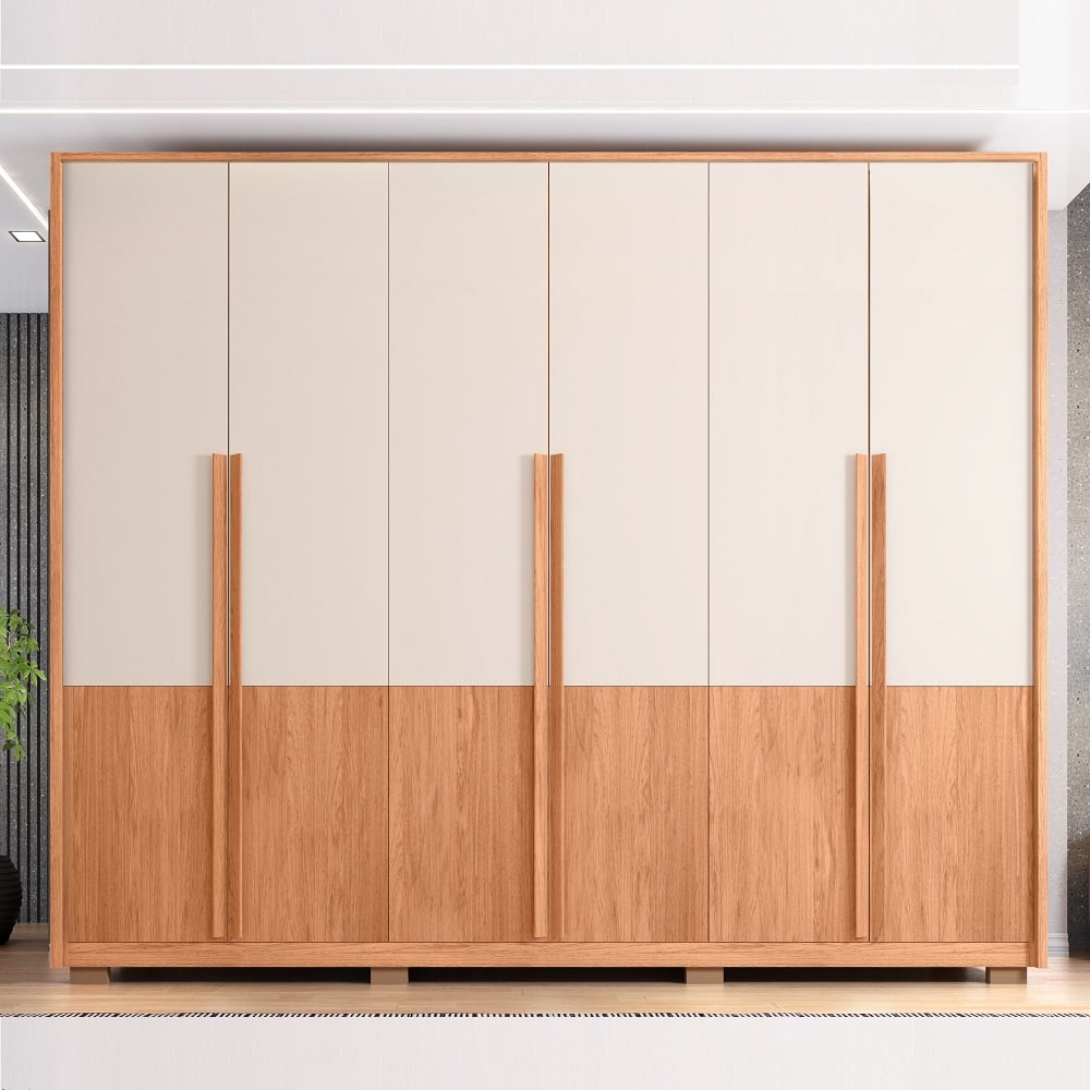 Guarda-Roupa Casal 6 Portas 6 Gavetas Freij&oacute;/Off White Caemmun Hopper 2.7, , large image number 3