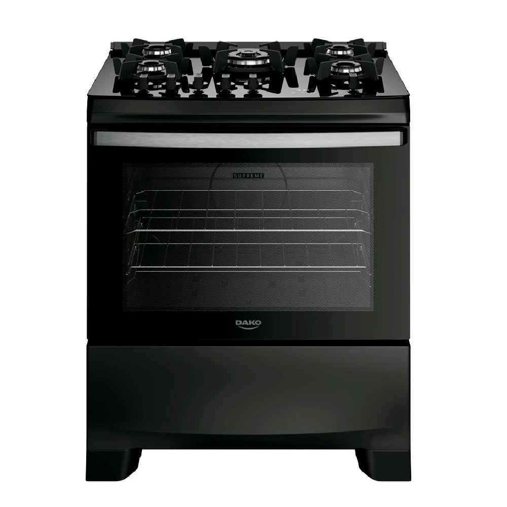 Fogão 5 Bocas Dako Acendimento Automático Mesa de Vidro Preto Bivolt Supreme Glass, , large image number 1