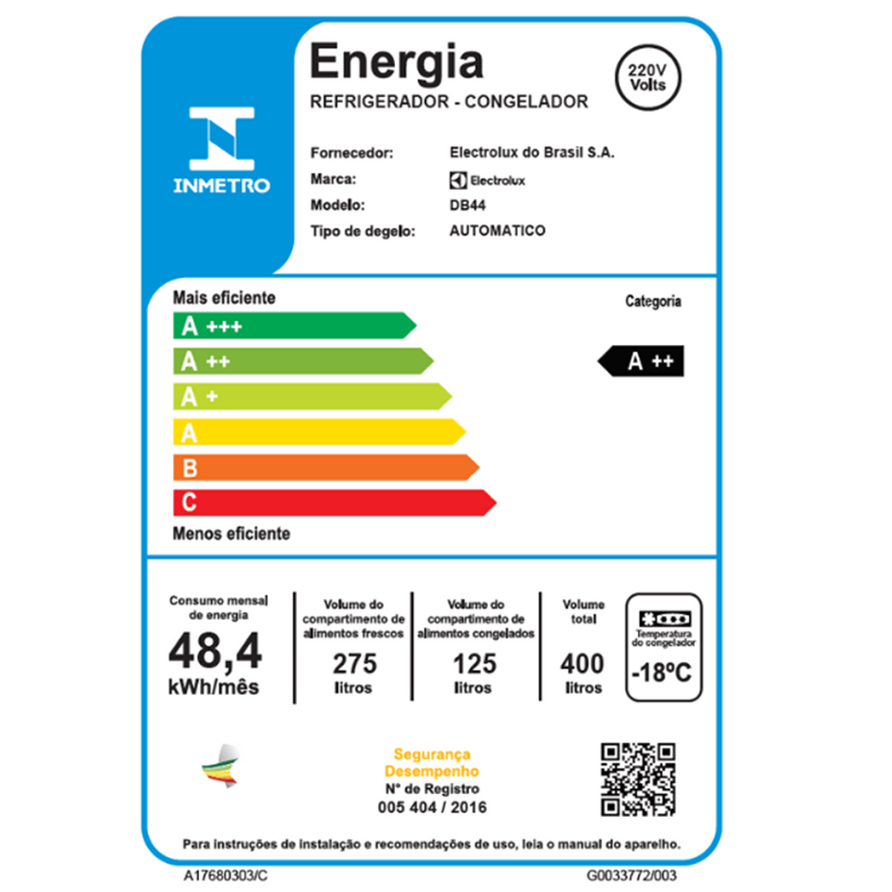 Geladeira Electrolux Frot Free Duplex DB44 400L 2 Portas Branca, , large image number 8
