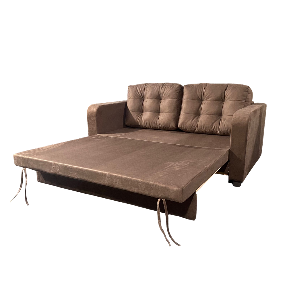 Sofá Cama 2 Lugares Marrom 159cm Movelpaz Porto