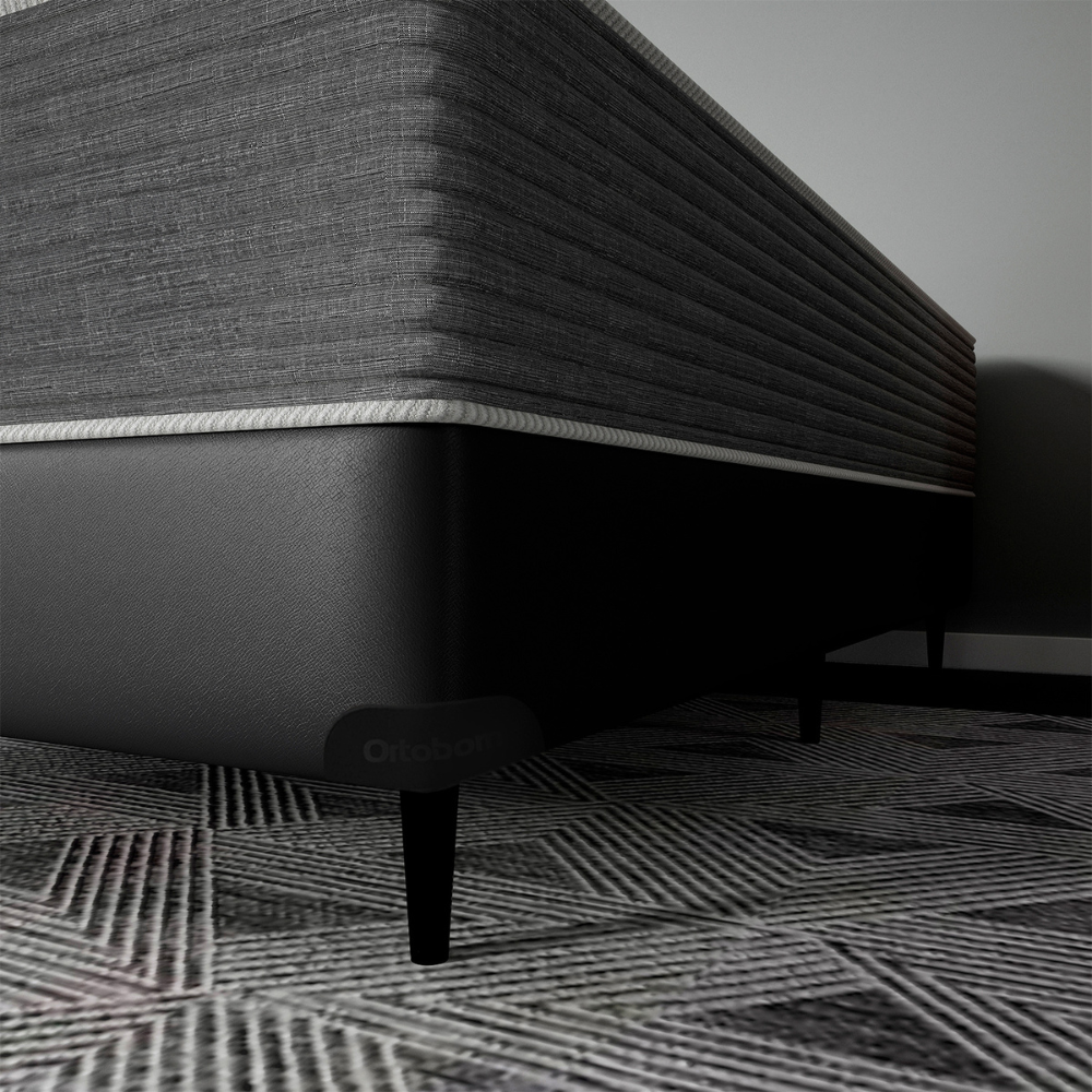 Base Cama Box Casal Sommier Corino Preto 188x138x30 cm Ortobom, , large image number 7
