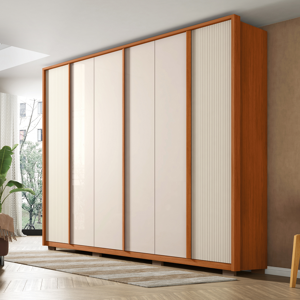 Guarda-Roupa Casal 6 Portas 4 Gavetas Freijó/Off White Caemmun Cleo - 100% MDF, , large image number 1