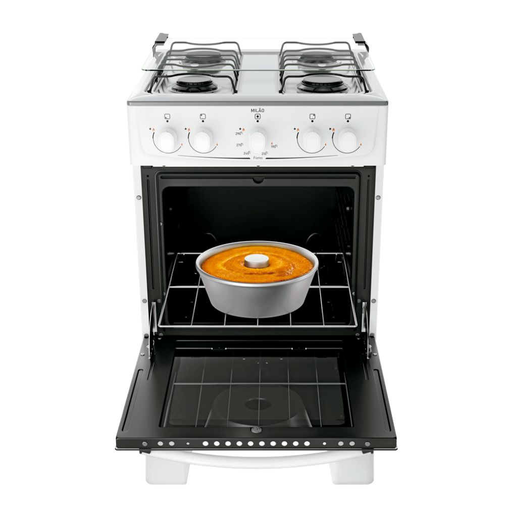 Fogão 4 Bocas Atlas Mesa Inox Acendimento Manual Branco Milão, , large image number 6