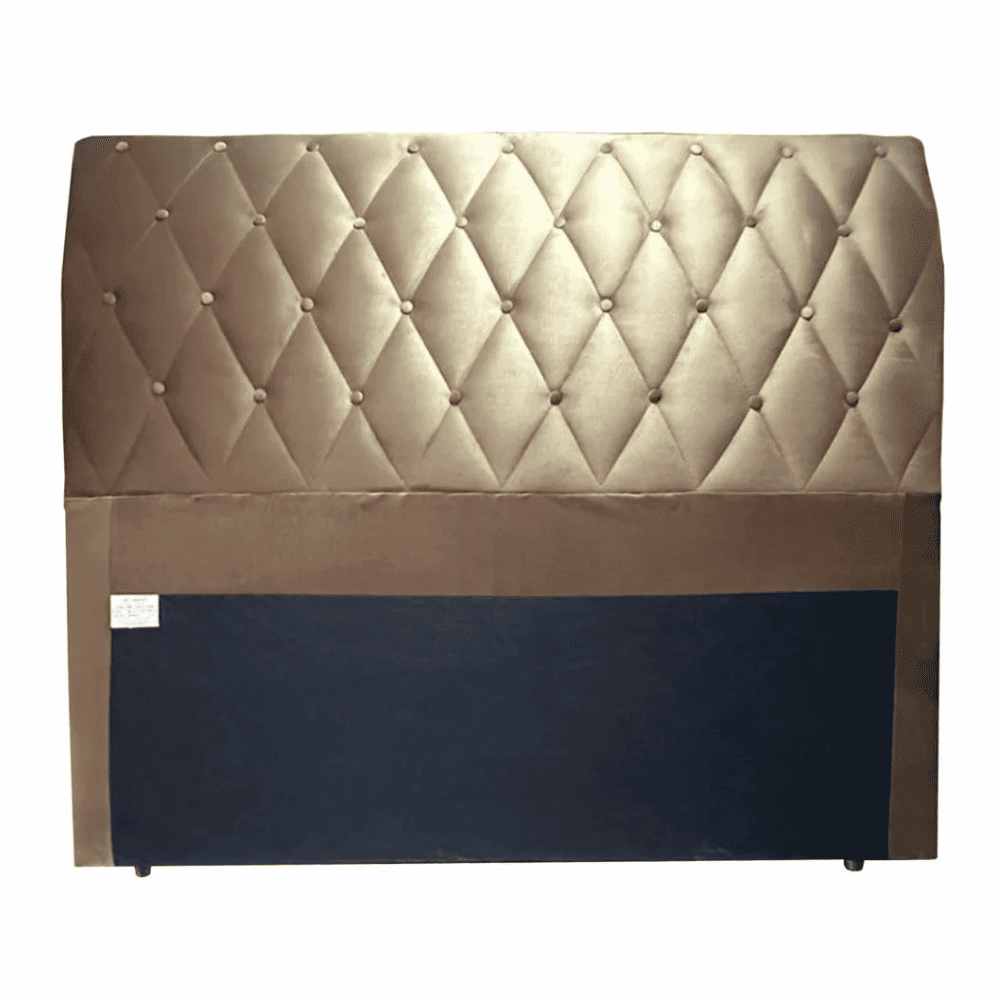 Cabeceira de Casal Estofada 140 cm Veludo Caramelo Ortomagic Excellenace