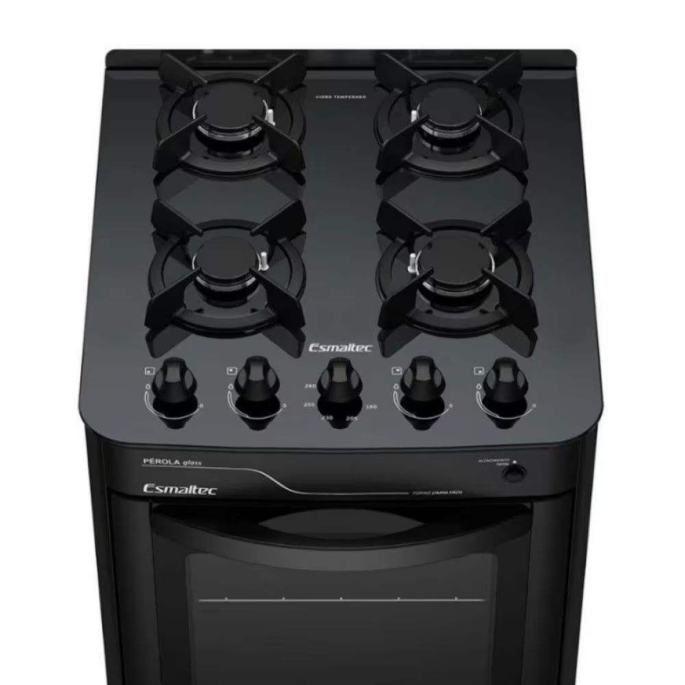 Fogão Esmaltec Pérola Glass 4 Bocas Acendimento automático Mesa de Vidro 4115 Preto, , large image number 3