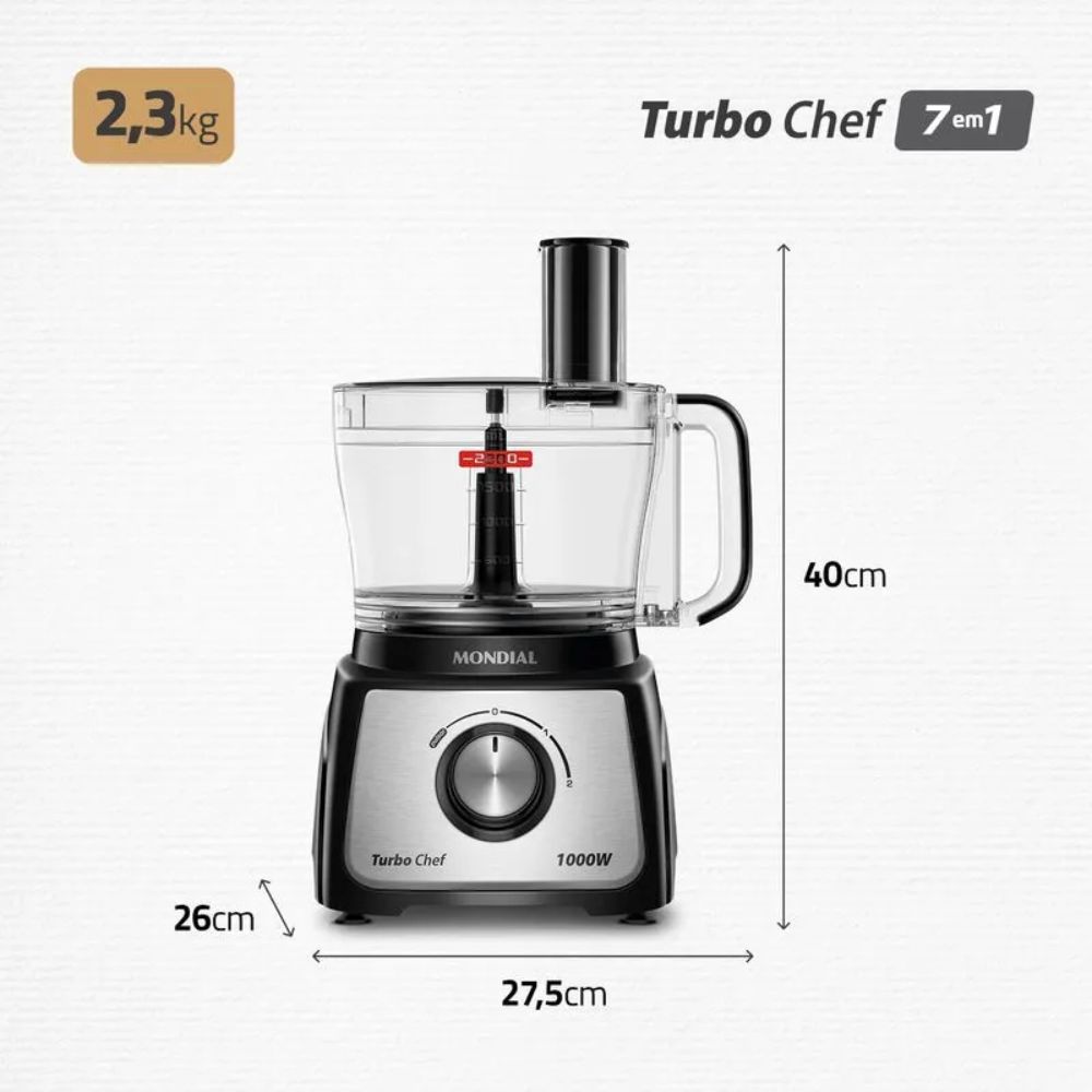 Multiprocessador Mondial Turbo Chef 7 em 1 MPN-01-BE, , large image number 8