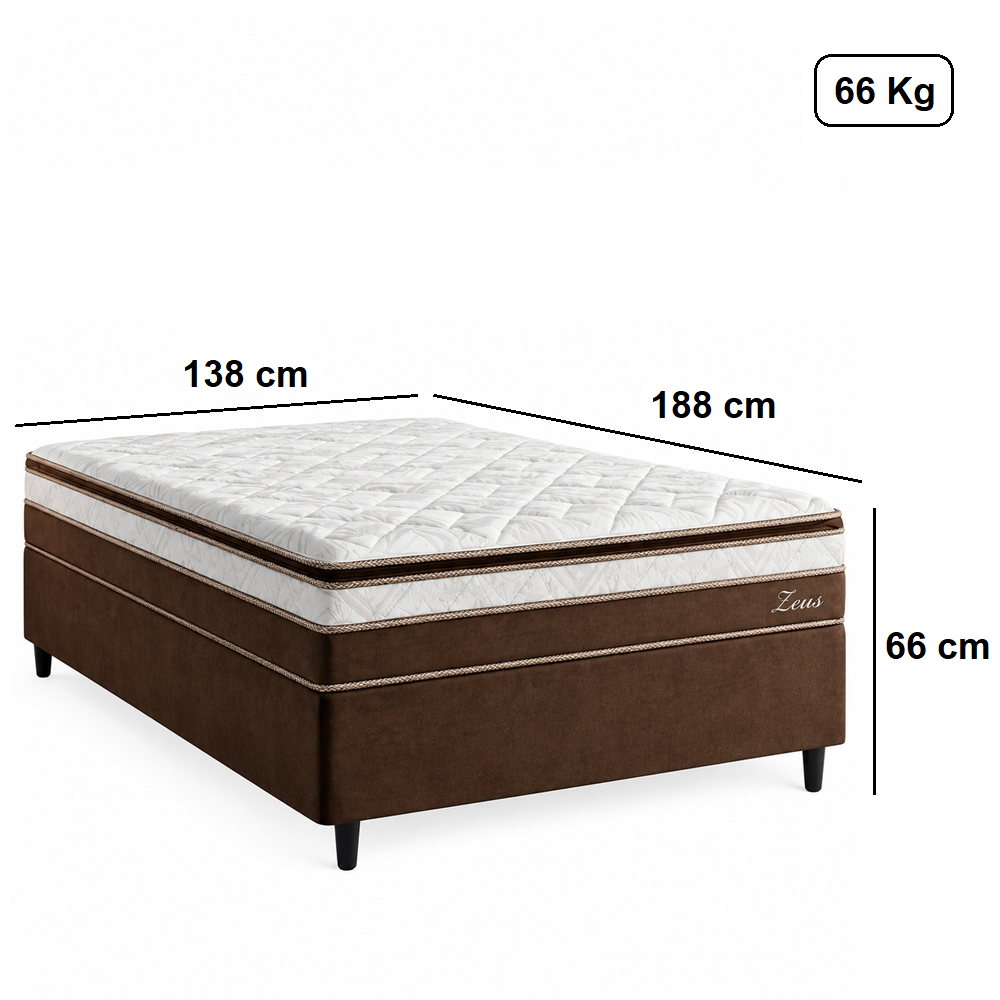 Conjunto Box Casal Espuma AG60 D33 Caza Nobre Zeus 138x188x66cm, , large image number 2