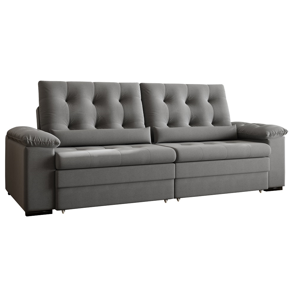 Sofá Retrátil e Reclinável 2 Assentos e 3 Lugares 618 Cinza 220 cm Nordesteflex Colombia