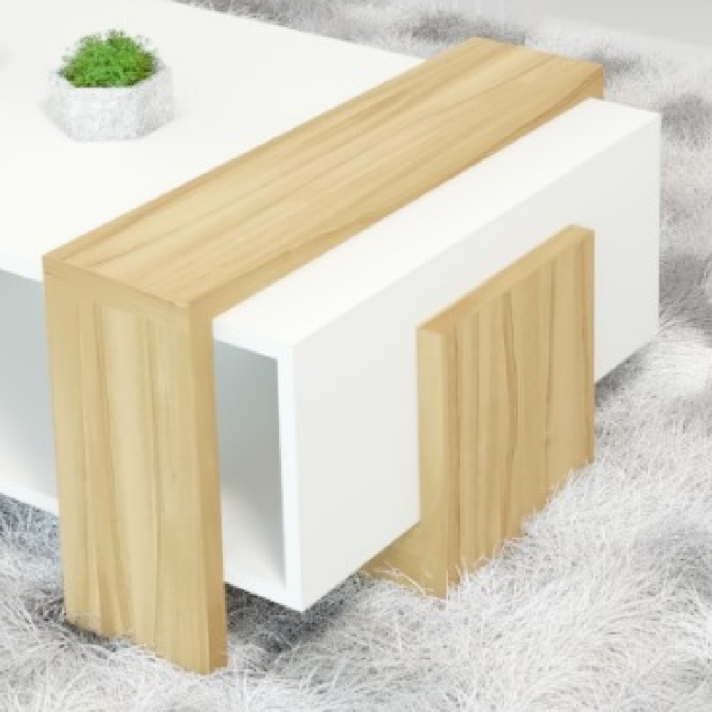 Mesa de Centro Avelan Retangular Kansas 138,5 x 41cm Freijó/Off White, , large image number 2