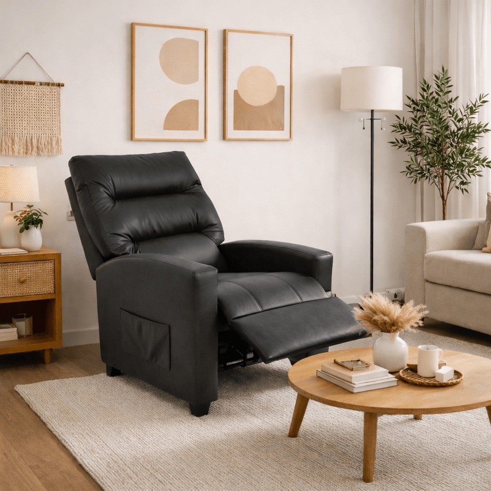 Poltrona do Papai Reclin&aacute;vel Corino Preto JW Dubai, , large image number 2