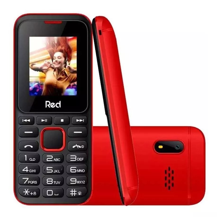 Celular Red Mobile Fit Music II Preto/Azul Com Câmera 2 Chips Lanterna, Vermelho, swatch