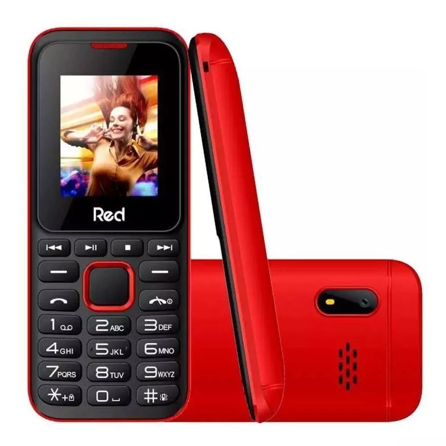 Celular Red Mobile Fit Music II Preto/Azul Com Câmera 2 Chips Lanterna