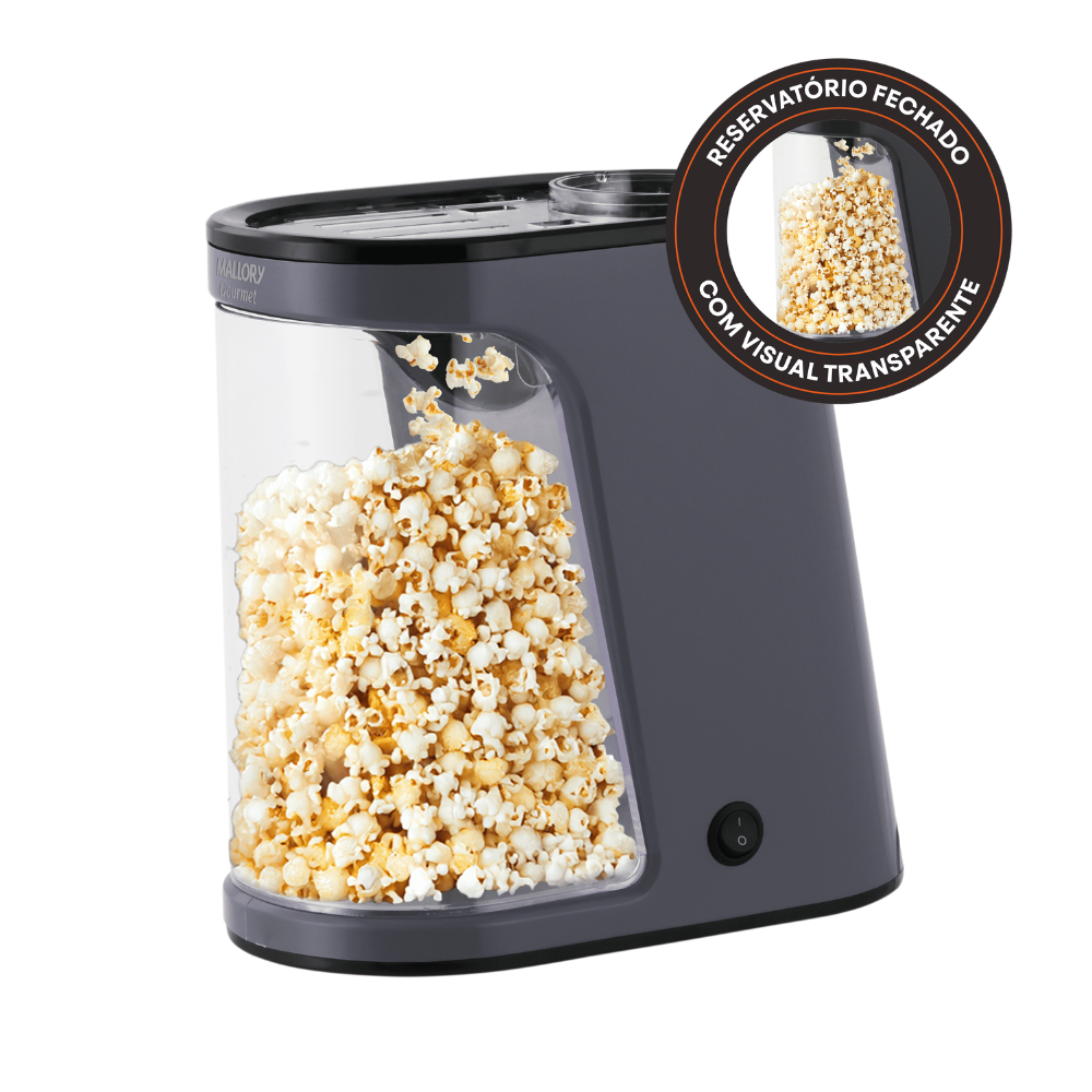 Pipoqueira El&eacute;trica Mallory Pop Gourmet 220V Sem &Oacute;leo 1200W Cinza, , large image number 2