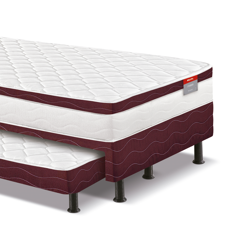 Cama Box Solteir&atilde;o Conjugada com Auxiliar Rosen Molas Bonel e Ortop&eacute;dica 88x188x64 cm Reconflex, , large image number 3