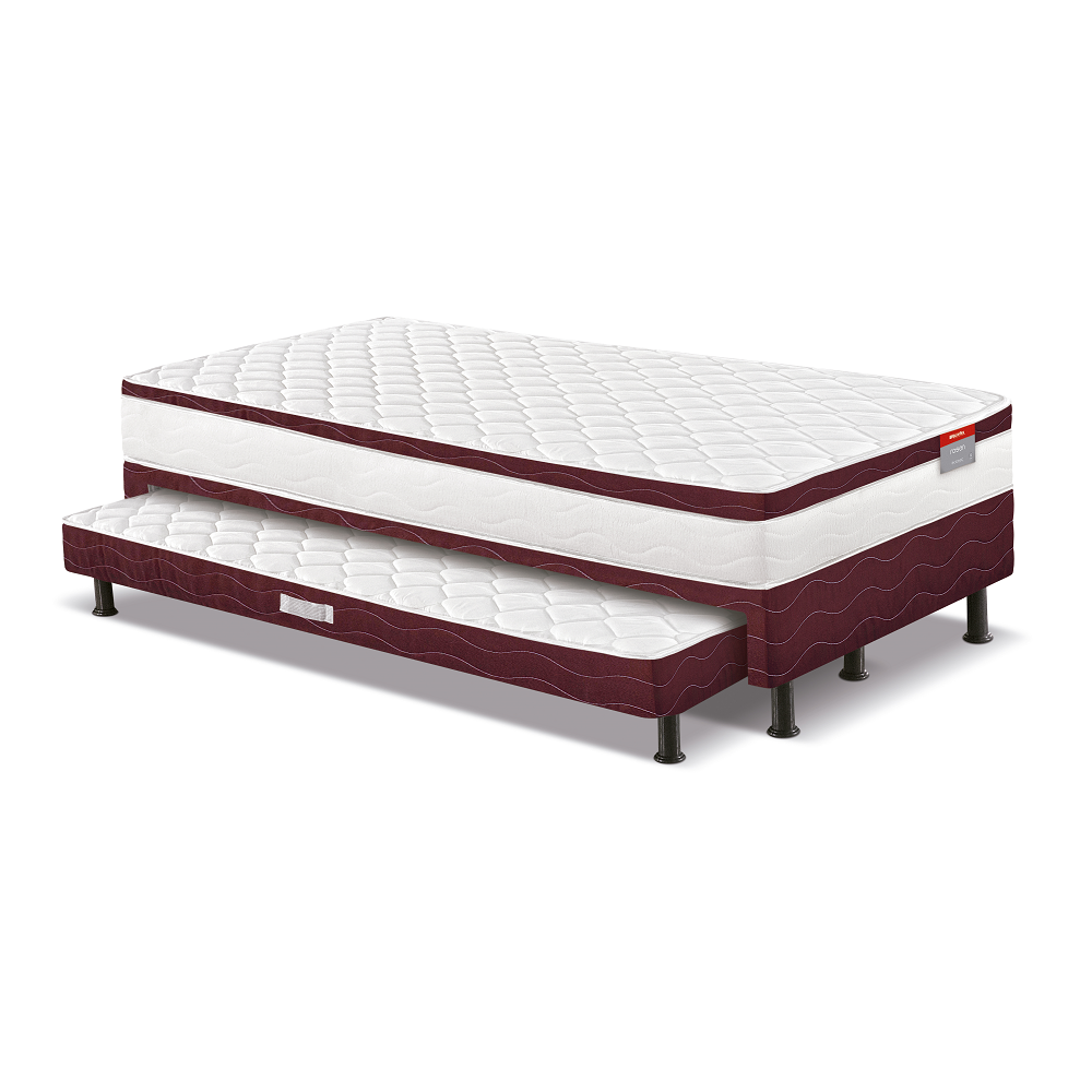 Cama Box com Auxiliar Solteirão Espuma D26 Rosen Bonnel  88x188x64 cm Reconflex