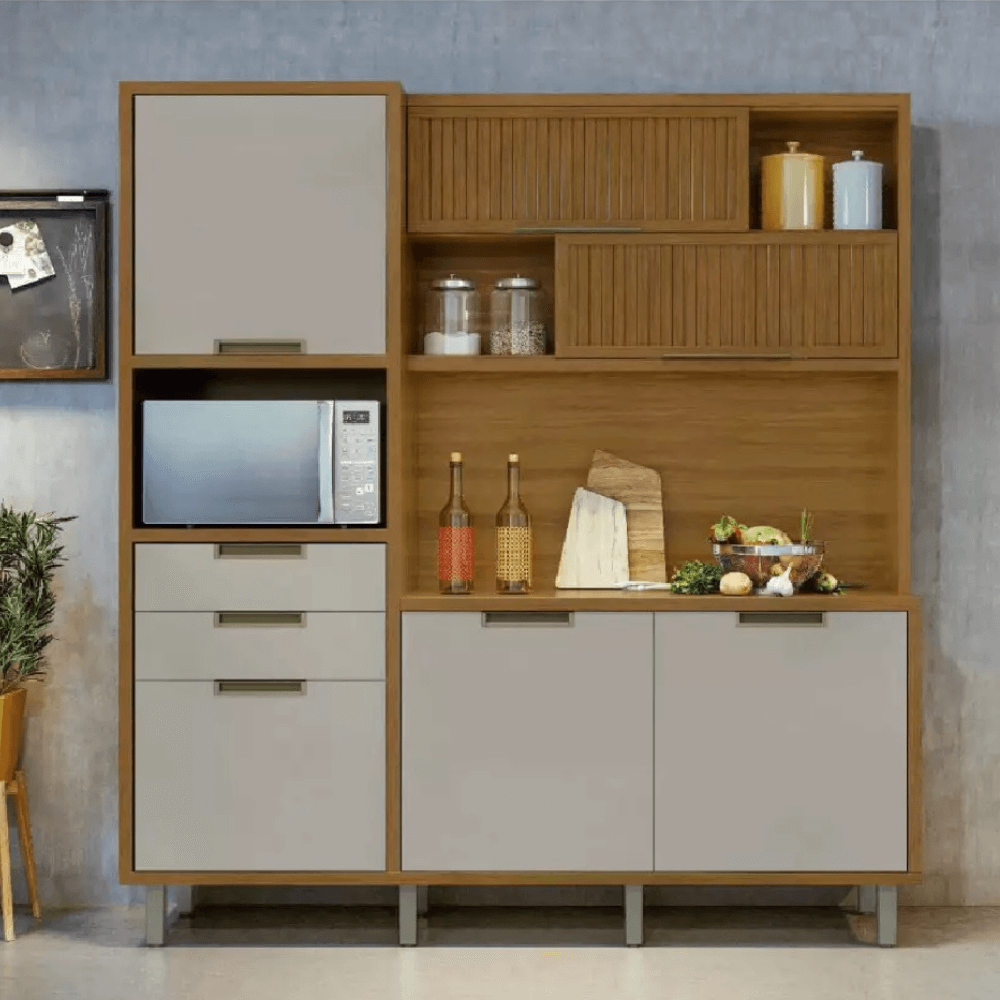 Cozinha Compacta Loft Nesher Imperatriz 6 Portas e 2 Gavetas 100% MDF