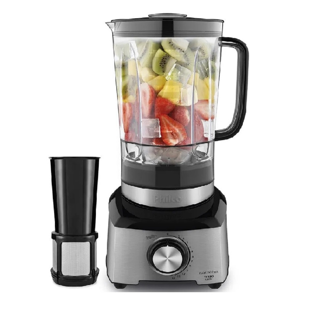 Liquidificador Philco Preto/Inox Turbo com Filtro 12 Velocidades 3L 1200W 220V PLQ1350, , large image number 0