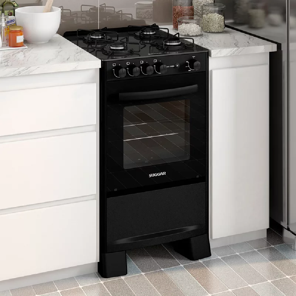 Fogão 4 Bocas Suggar Mesa de Vidro Preto Bivolt FGV410 Neo Cook, , large image number 5