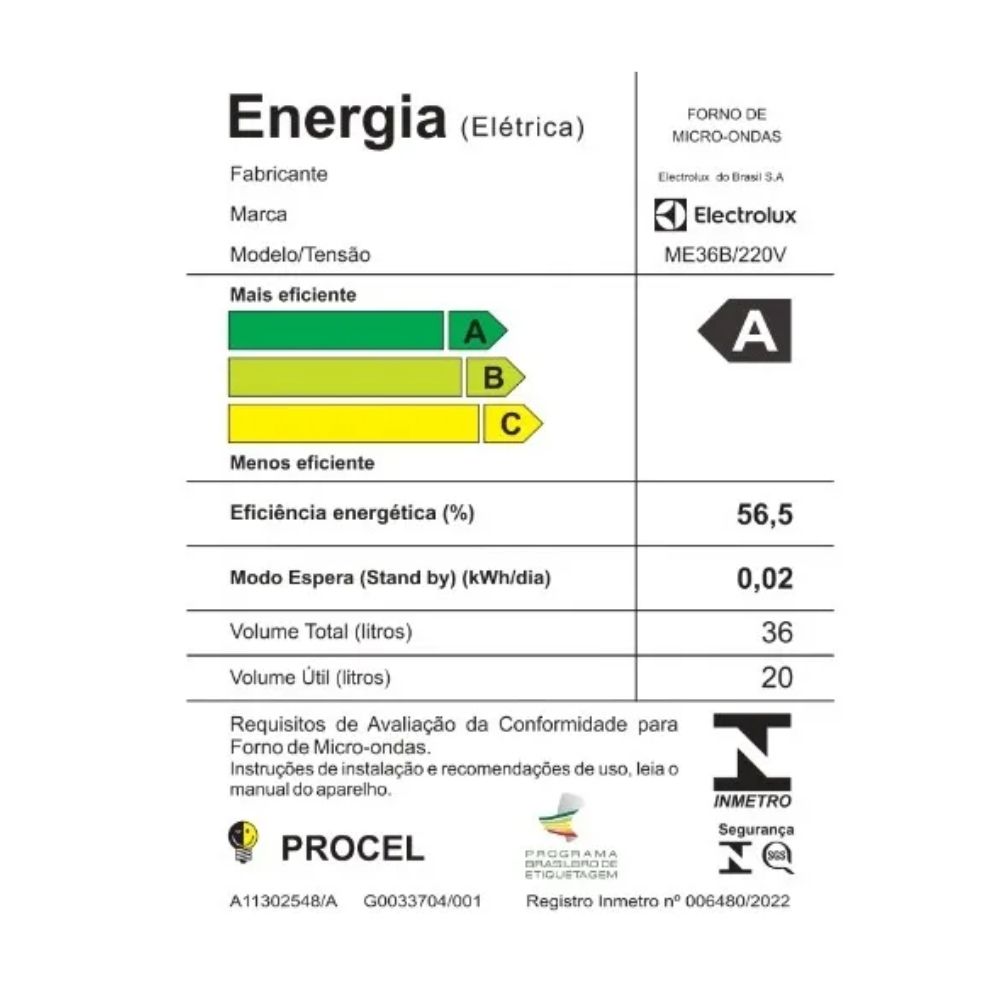 Micro-ondas Electrolux 36 Litros Branco 220V ME36B, , large image number 6