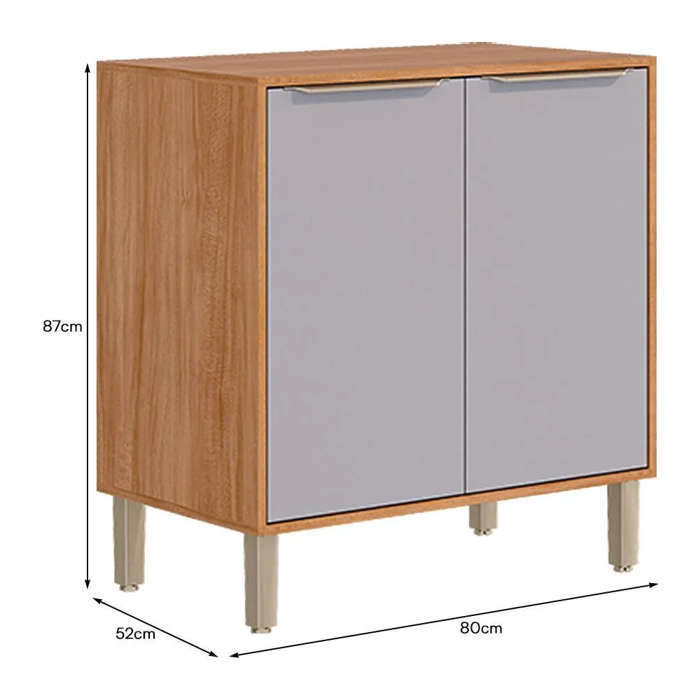 Balcão de Cozinha com Tampo 2 Portas Cinamomo/Plátina MGM Divina Esplend - 100% MDF, , large image number 2