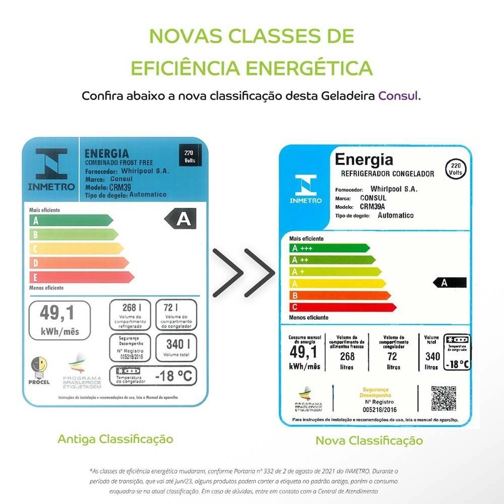 Geladeira Frost Free Consul 2 Portas Inox 340L 220V CRM39, , large image number 4