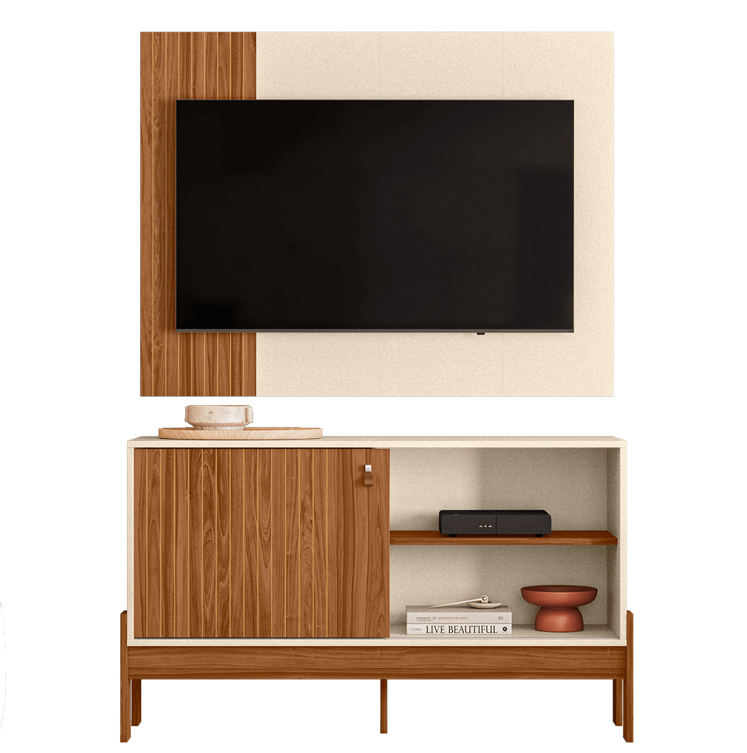 Rack com Painel para Tv até 42 Polegadas Mobler Wood