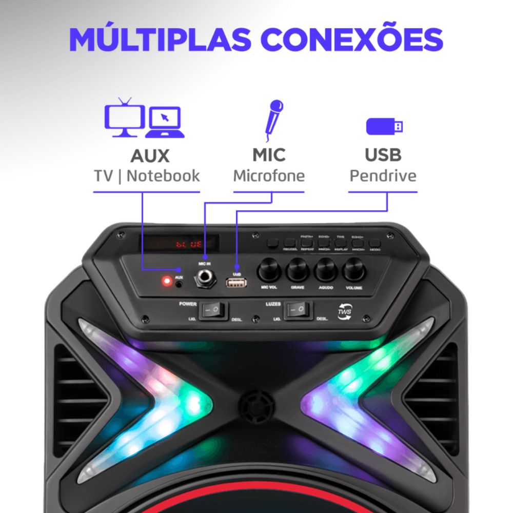 Caixa de Som Amplificada Mondial Bluetooth USB Rádio FM 400W Bivolt CM400, , large image number 2