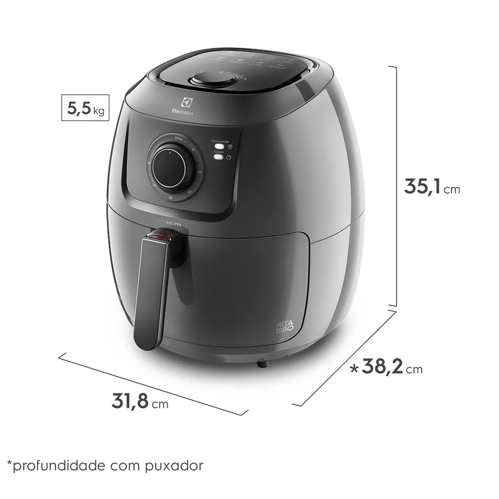 Fritadeira Elétrica Air Fryer Electrolux Sem Óleo 5 Litros Grafite 220V EAF-50, , large image number 7