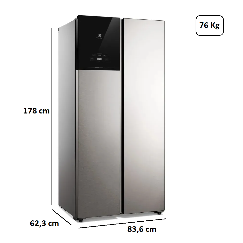 Geladeira Electrolux Frost Free Duplex Side By Side TES40S 431L 2 Portas Inox, , large image number 4