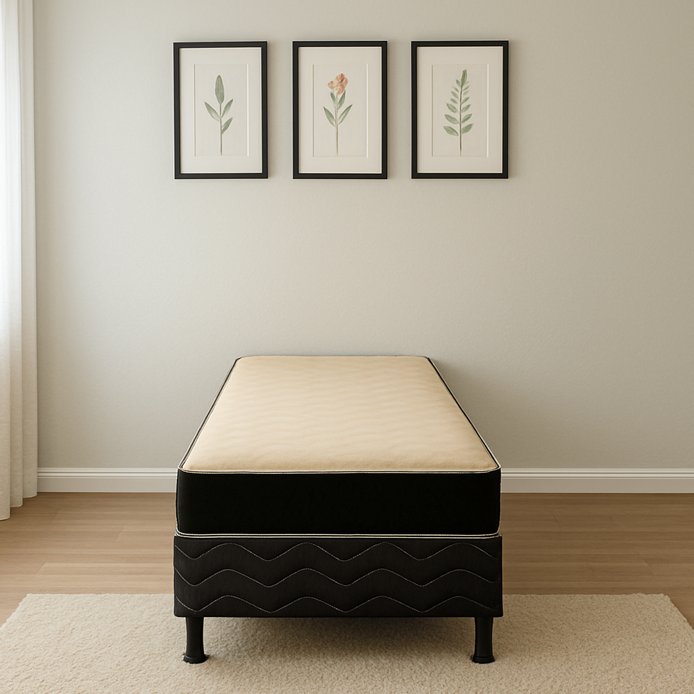 Conjunto Box Solteiro Colchao Espuma D 33 Lotus Caza Nobre com Base Reconflex 88x188x59, , large image number 1