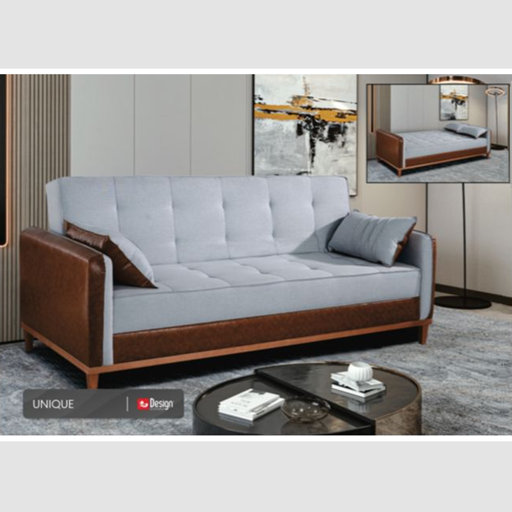 Sof&aacute; Cama 3 Lugares 1 Assento Linho Marte Bege 200cm Design Unique, , large image number 2